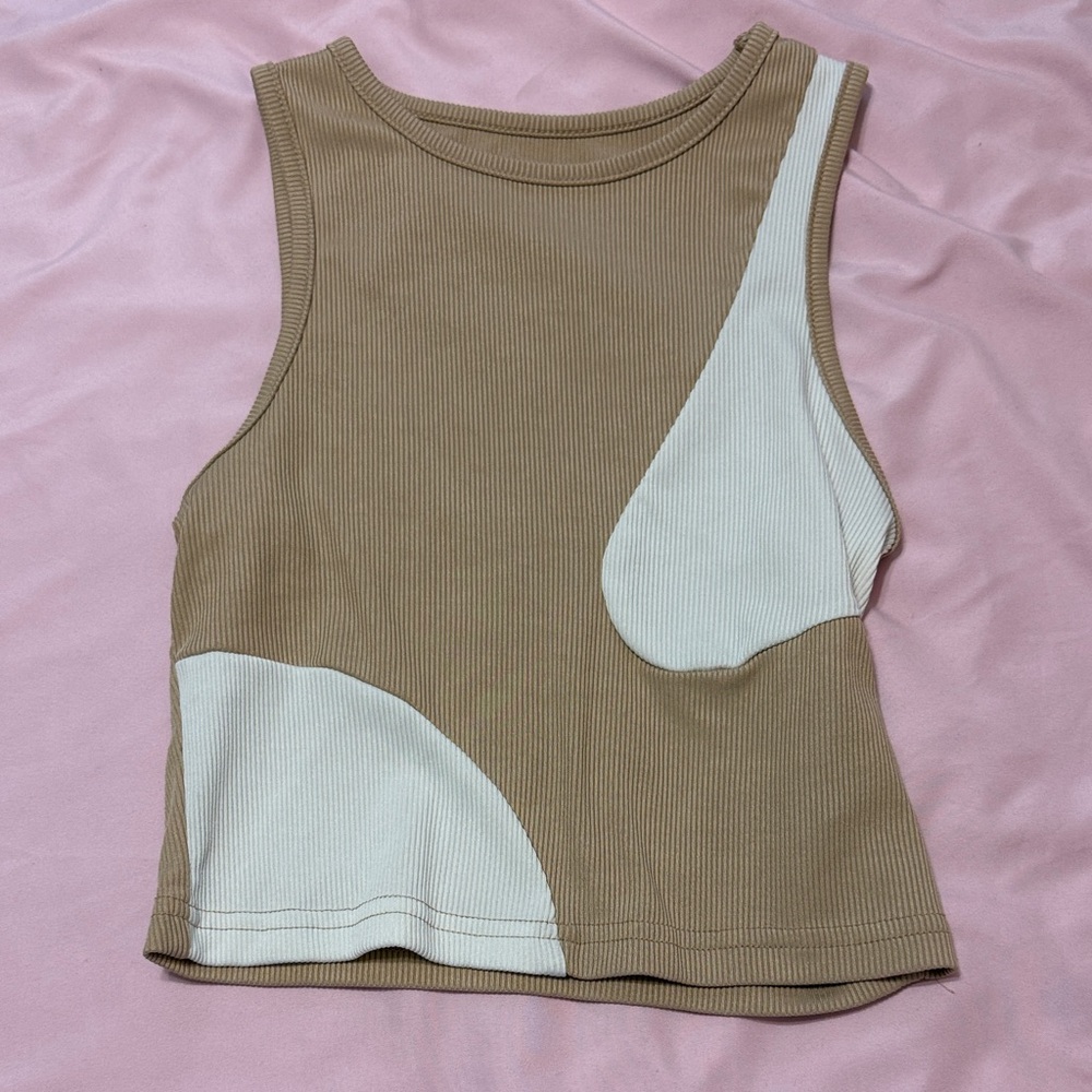 Stylish Tan and Cream Women's Top